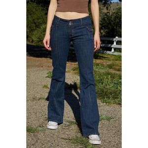 John Galt Agatha Jeans S Flared Dark Blue Wash Denim